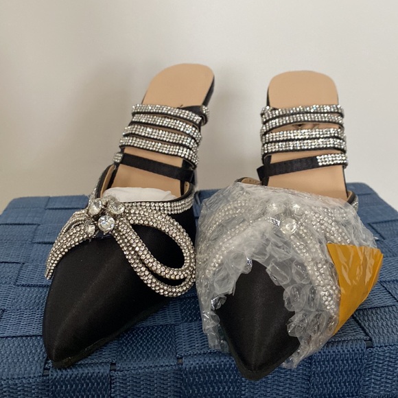 Mach & Mach Copy Double Bow Black Pumps Size 38 - Picture 4 of 5